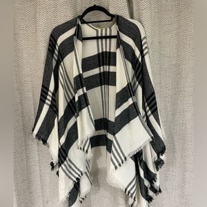 BP plaid blanket shawl / poncho